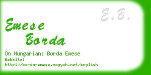 emese borda business card